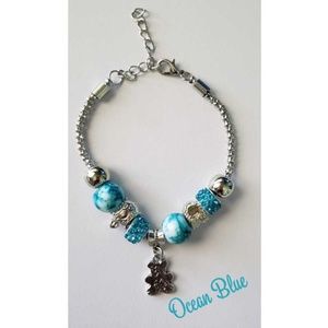 D'Bello  Charm Blue/Silver Charm Bracelet
